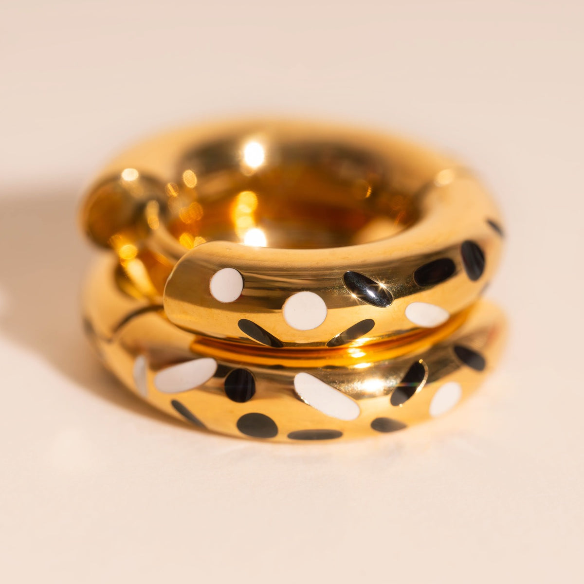 Inkdrop Chunky Rounded Huggie Hoop Earrings