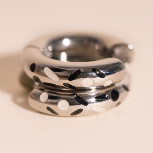 Inkdrop Chunky Rounded Huggie Hoop Earrings