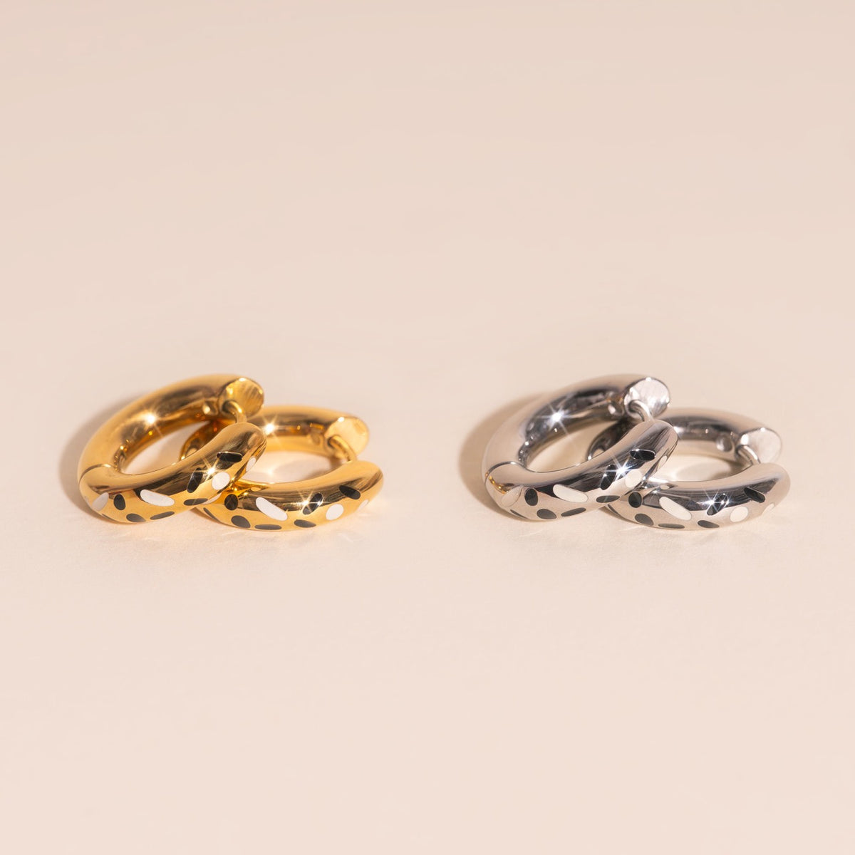 Inkdrop Chunky Rounded Huggie Hoop Earrings