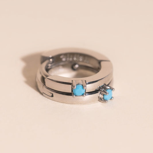 Single Stone Huggie Hoop Earrings