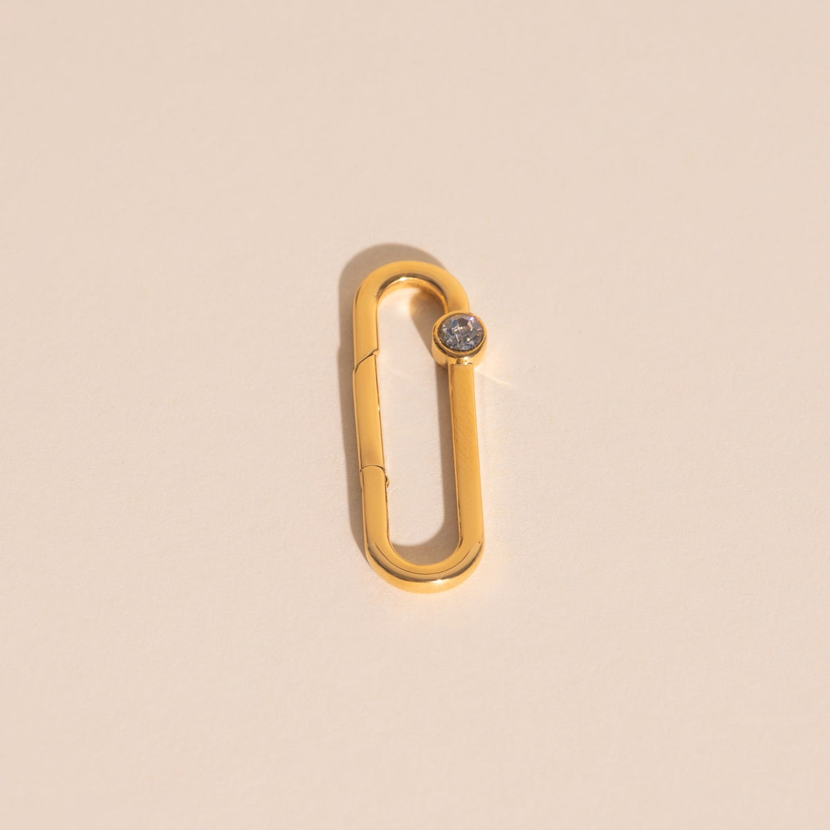 Crystal Rectangle Necklace Charm Clasp (30mm)