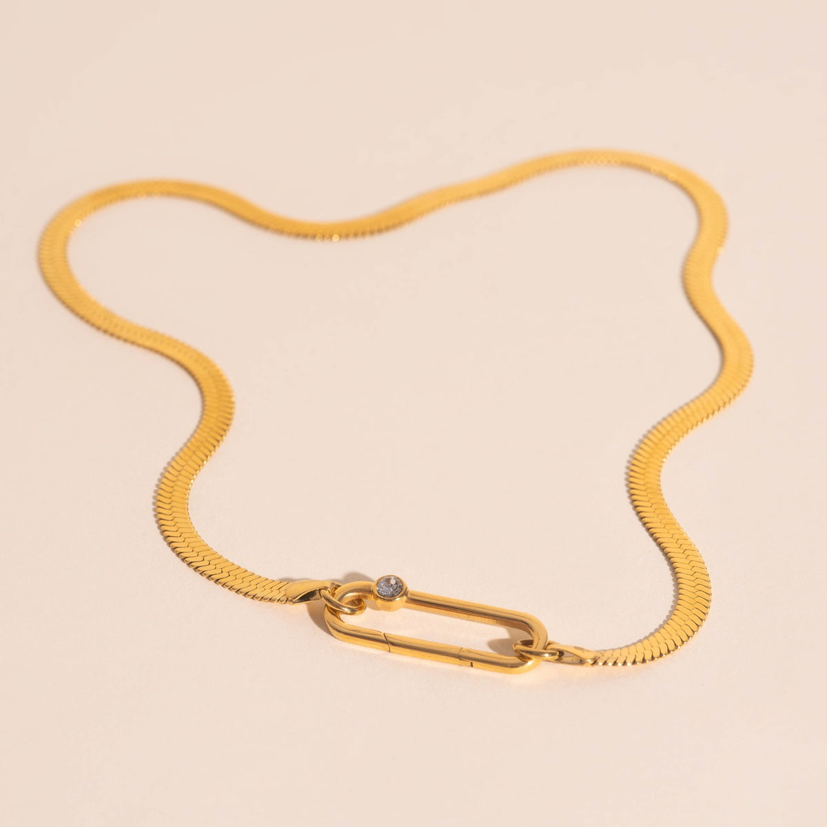 Crystal Rectangle Necklace Charm Clasp (30mm)