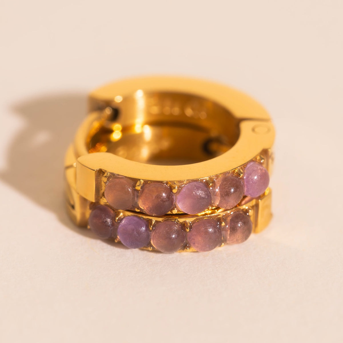 Color Gem Huggie Hoop Earrings