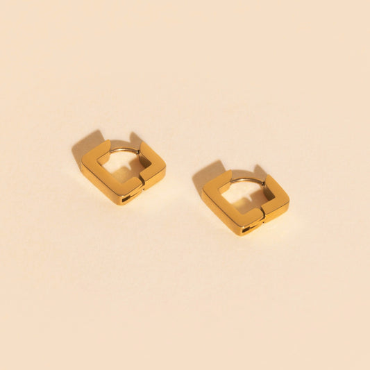 Diamond Chunky Huggie Hoop Earrings