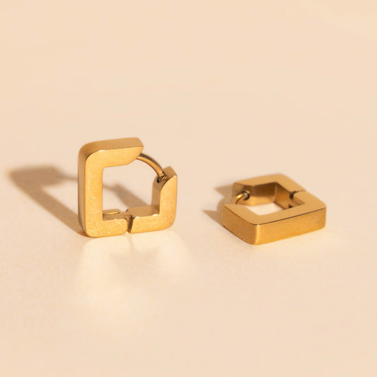 Diamond Chunky Huggie Hoop Earrings