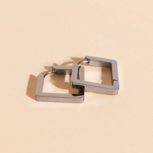 Diamond Chunky Huggie Hoop Earrings