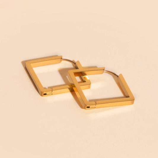 Diamond Chunky Huggie Hoop Earrings