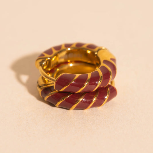 Color Chunky Rounded Huggie Hoop Earrings