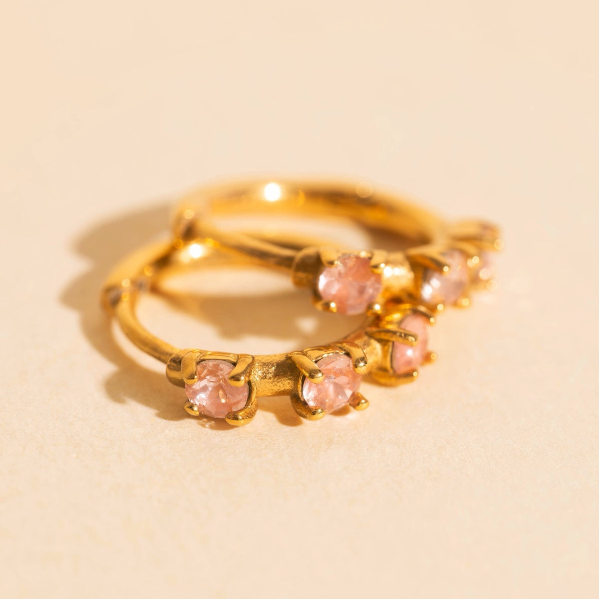 Thin Crystal Huggie Hoop Earrings