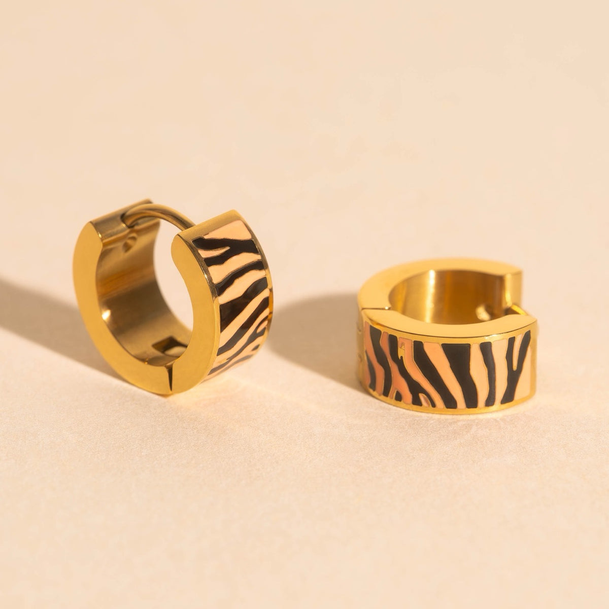 Tiger Super Chunky Huggie Hoop Earrings