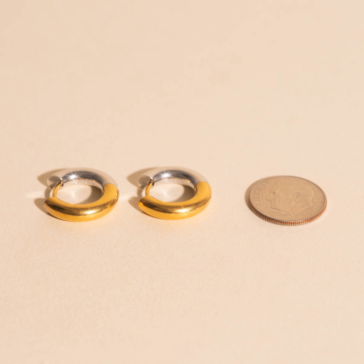 Titanium Chunky Rounded Huggie Hoop Earrings - FeatherTUFF™