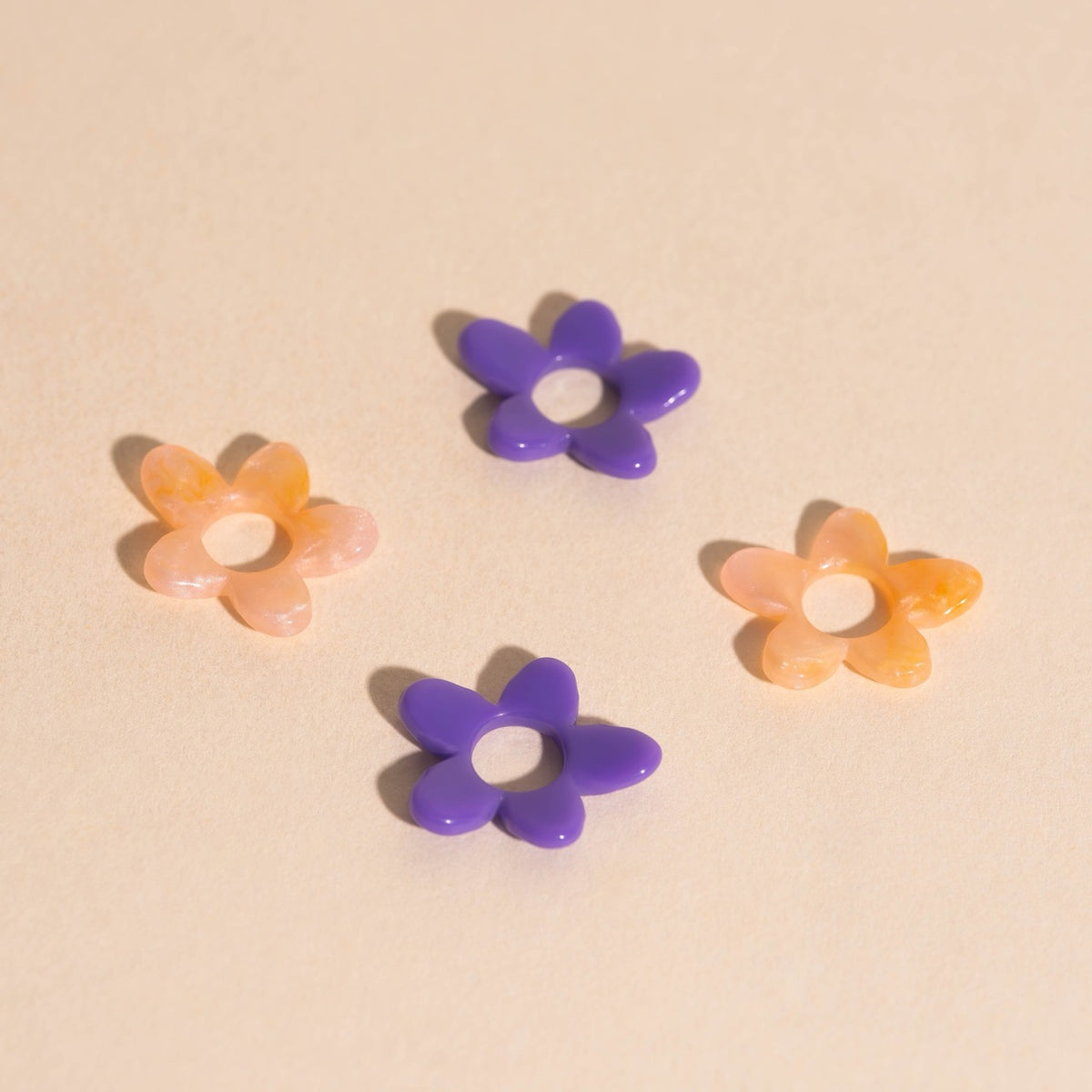 Acrylic Flower Chunky Huggie Hoop Charms