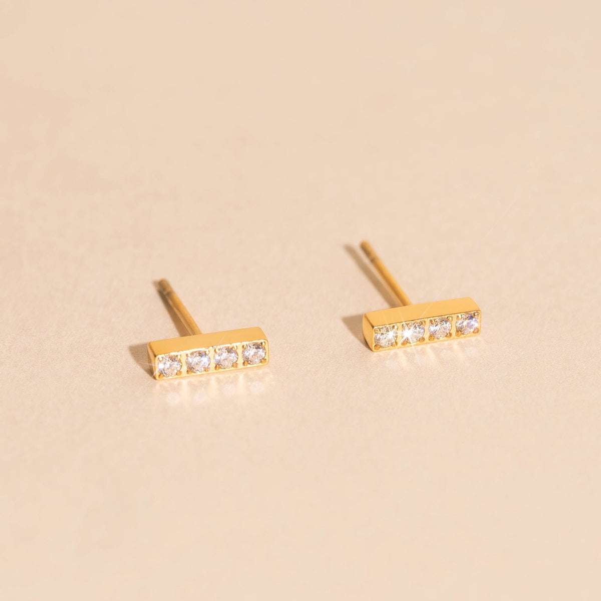 Crystal Quad Bar Stud Earrings