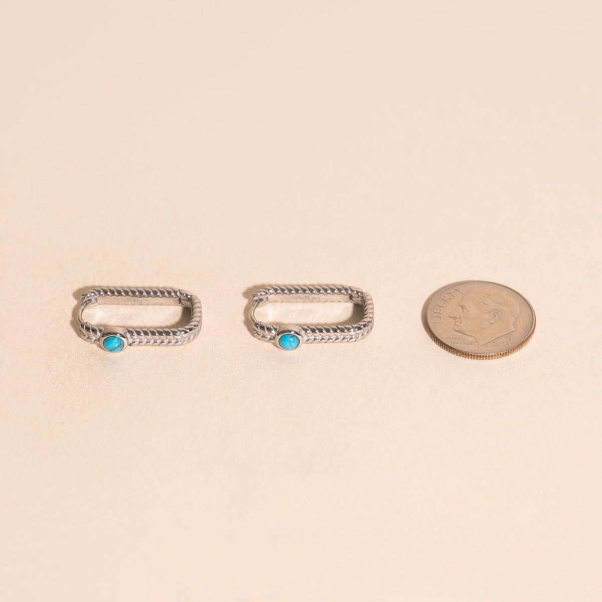 Rope Rectangle Huggie Hoop Earrings