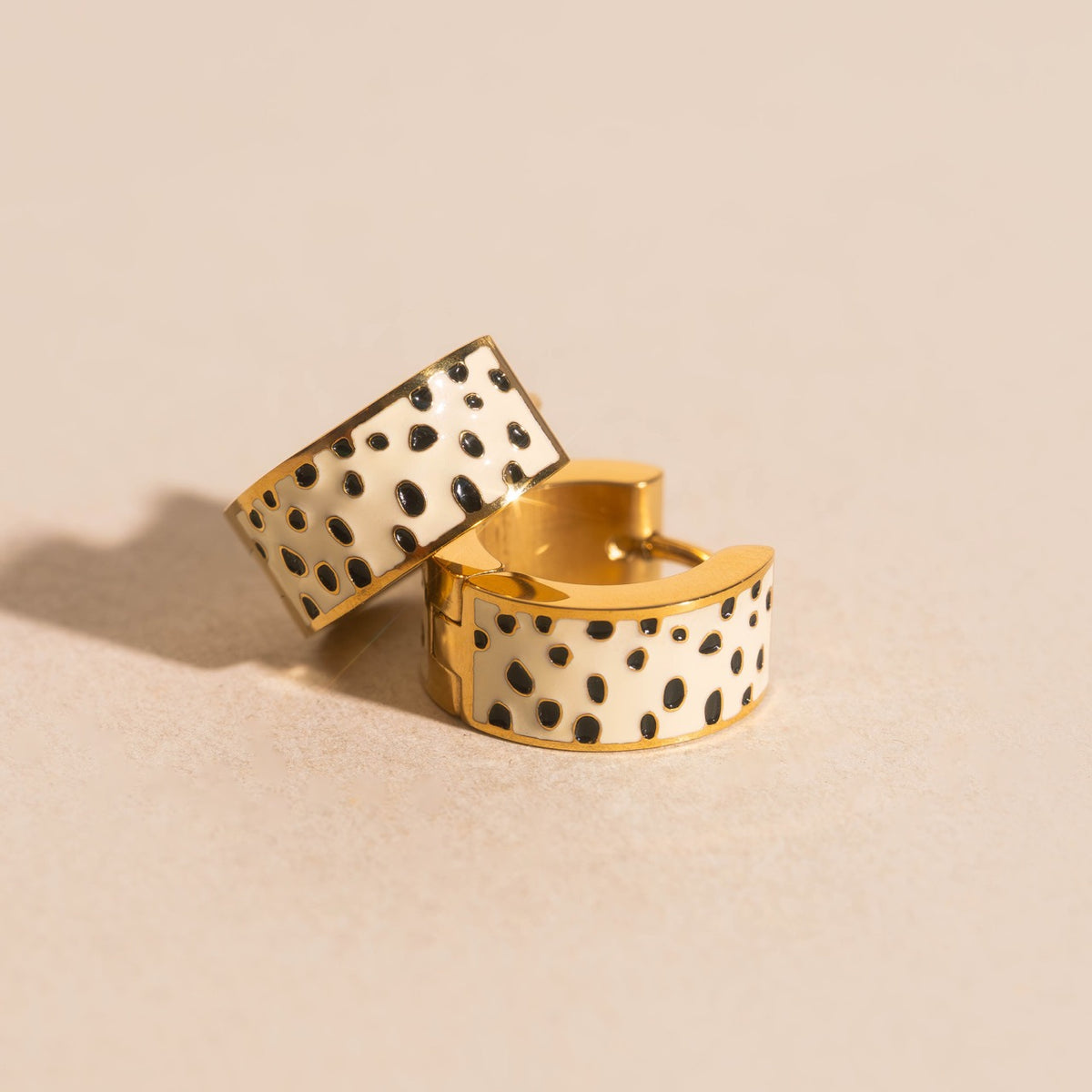 Dalmatian Super Chunky Huggie Hoop Earrings