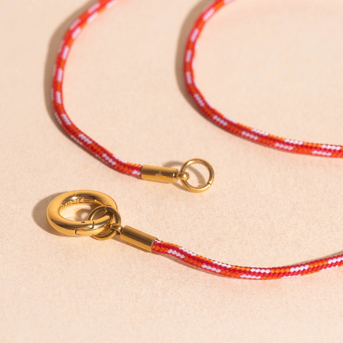 Red & Orange Cord Necklace (18")