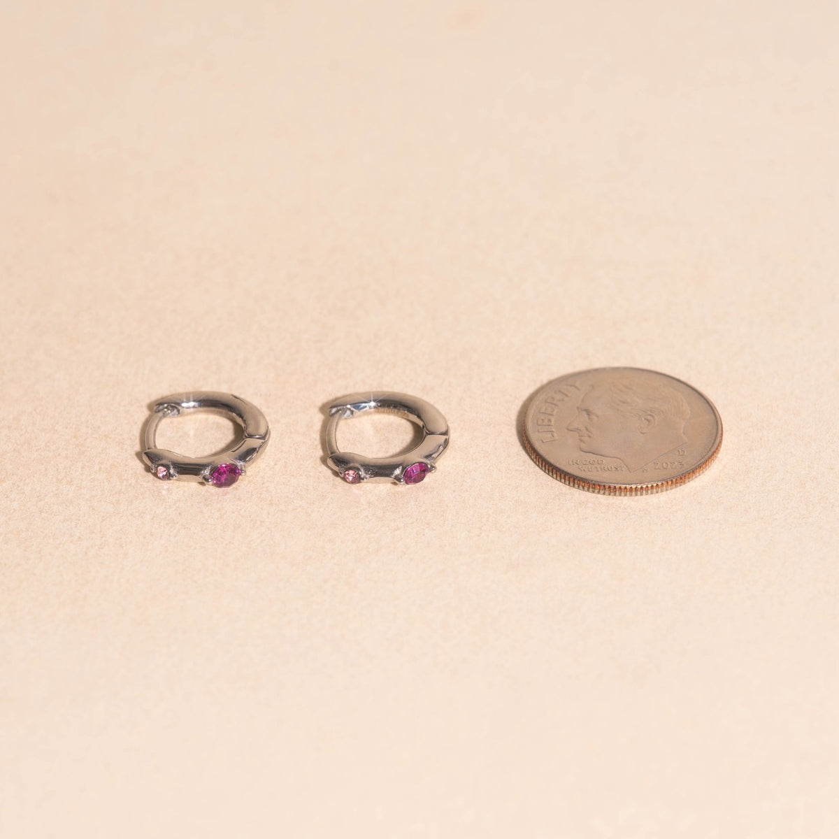 Mini Crystal Rounded Huggie Hoop Earrings