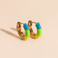 Color Block Huggie Hoop Earrings
