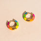 Color Block Huggie Hoop Earrings