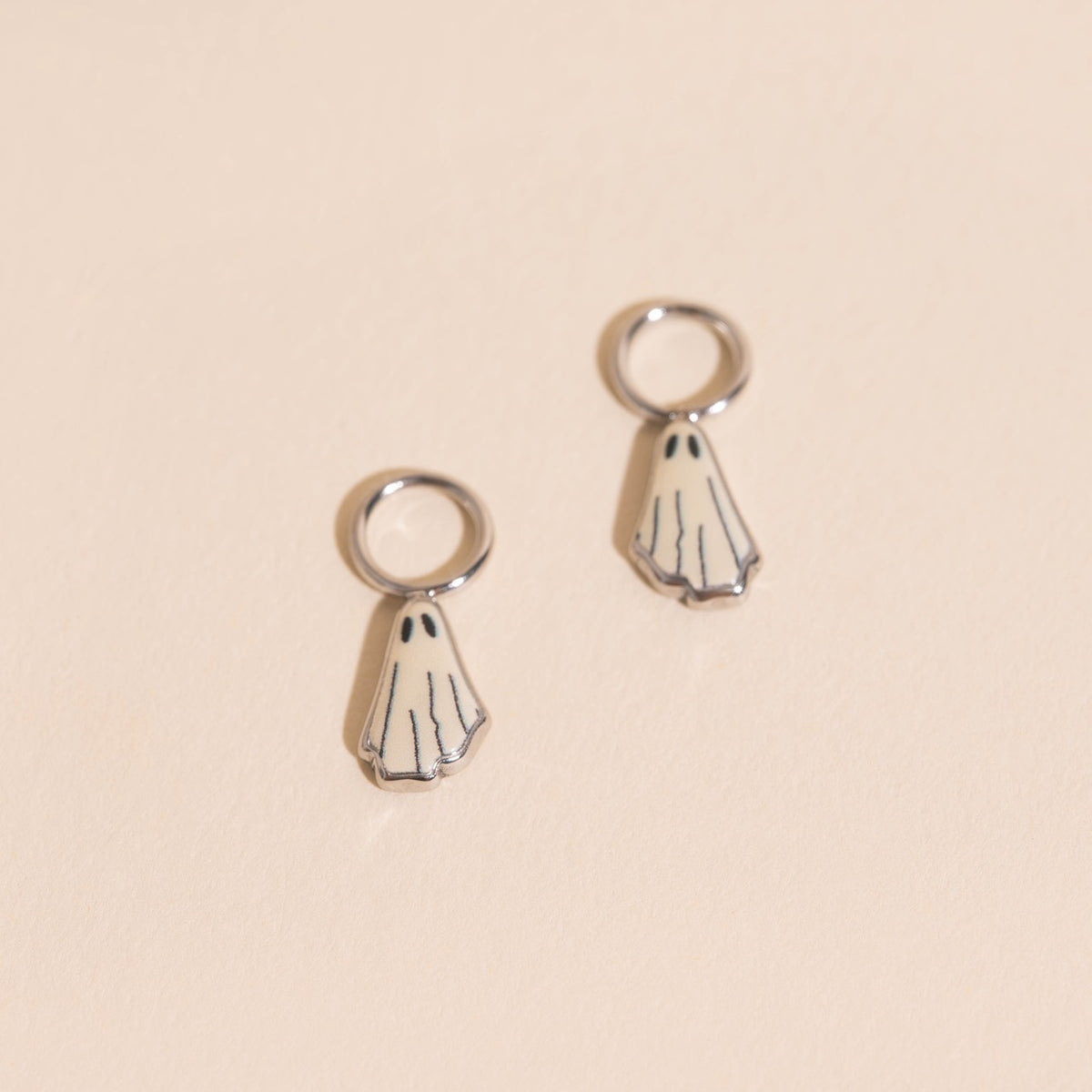 Ghost Chunky Huggie Hoop Charms