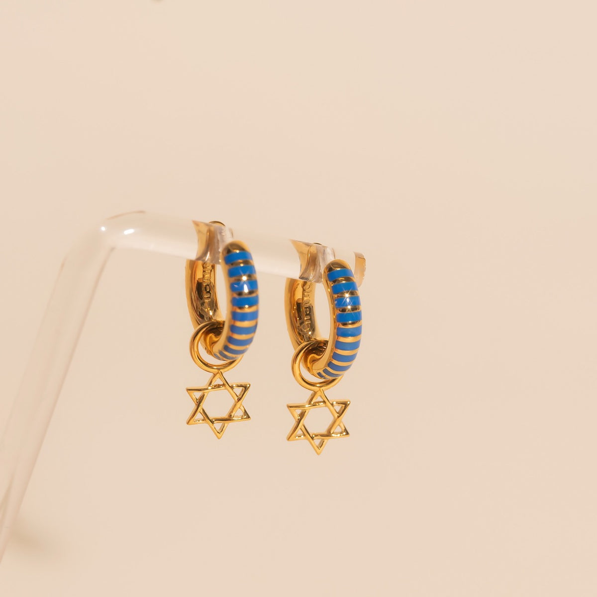 Star of David Chunky Huggie Hoop Charms