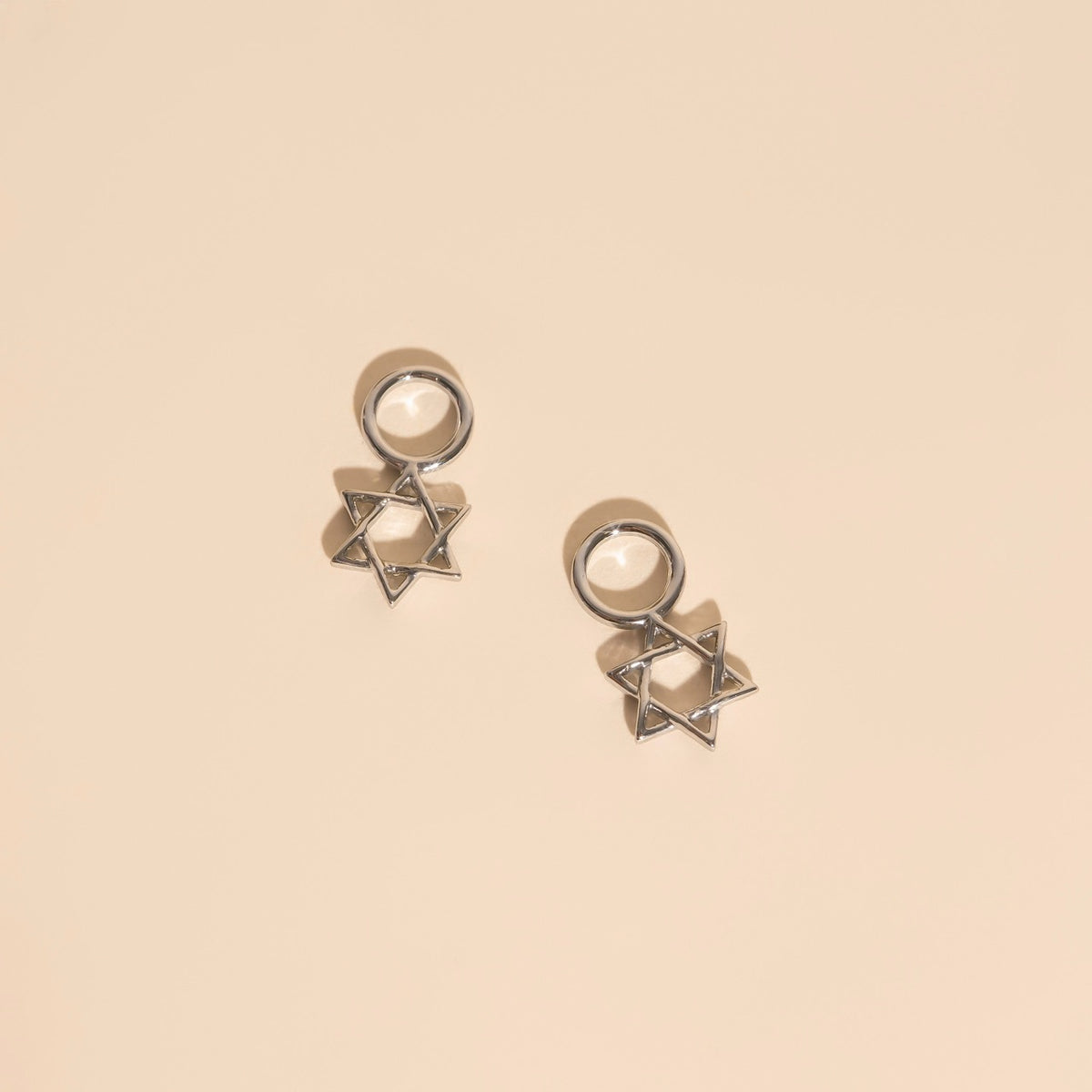 Star of David Chunky Huggie Hoop Charms