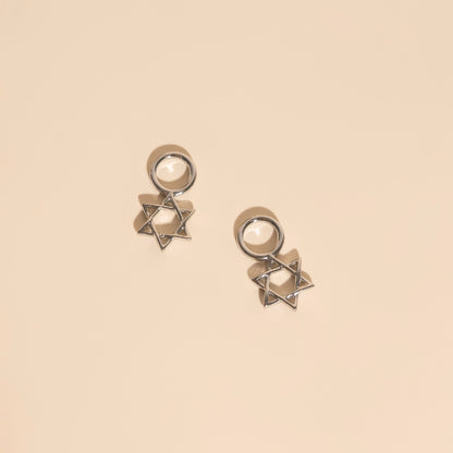 Star of David Chunky Huggie Hoop Charms