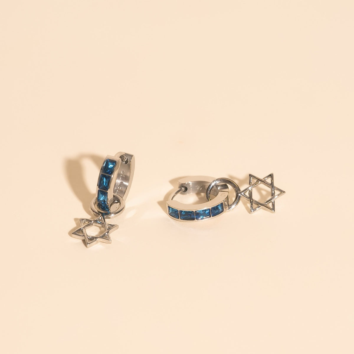 Star of David Chunky Huggie Hoop Charms