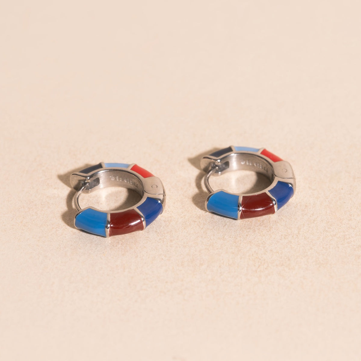 Color Block Huggie Hoop Earrings