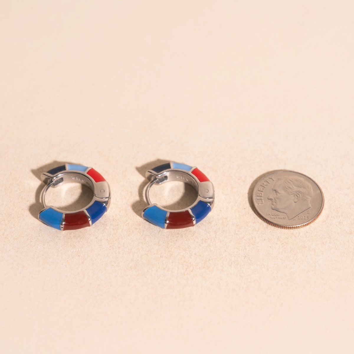 Color Block Huggie Hoop Earrings