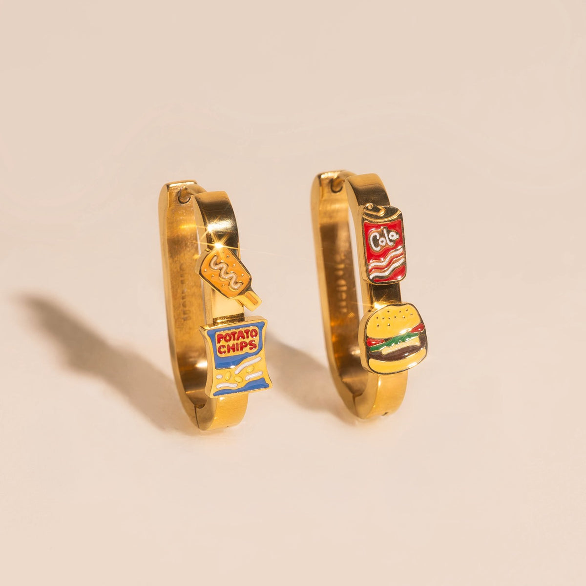 Cookout Food 3D Huggie Hoop Earrings