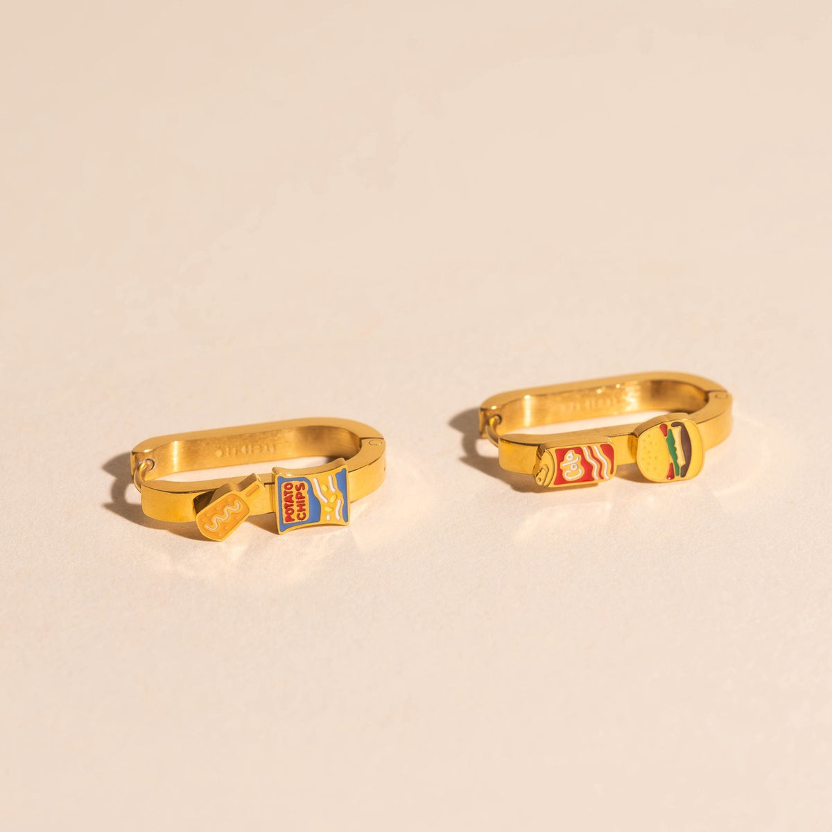Cookout Food 3D Huggie Hoop Earrings