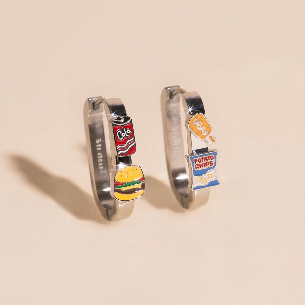 Cookout Food 3D Huggie Hoop Earrings
