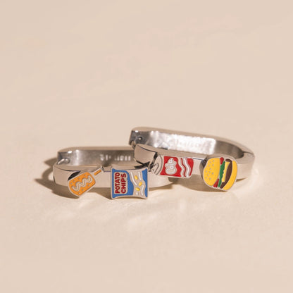 Cookout Food 3D Huggie Hoop Earrings