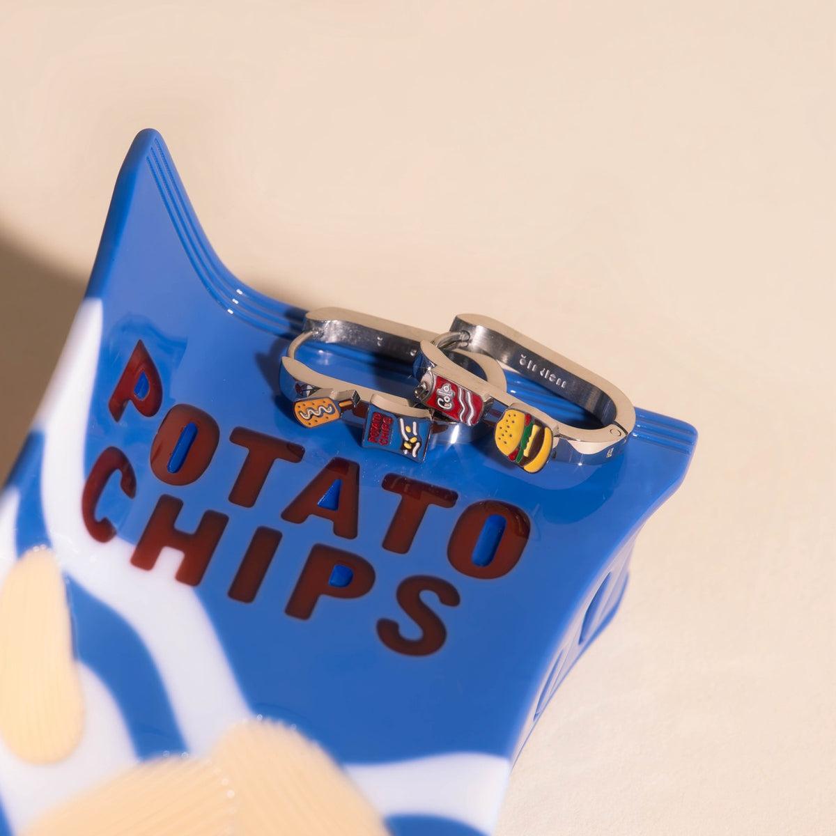 Cookout Food 3D Huggie Hoop Earrings