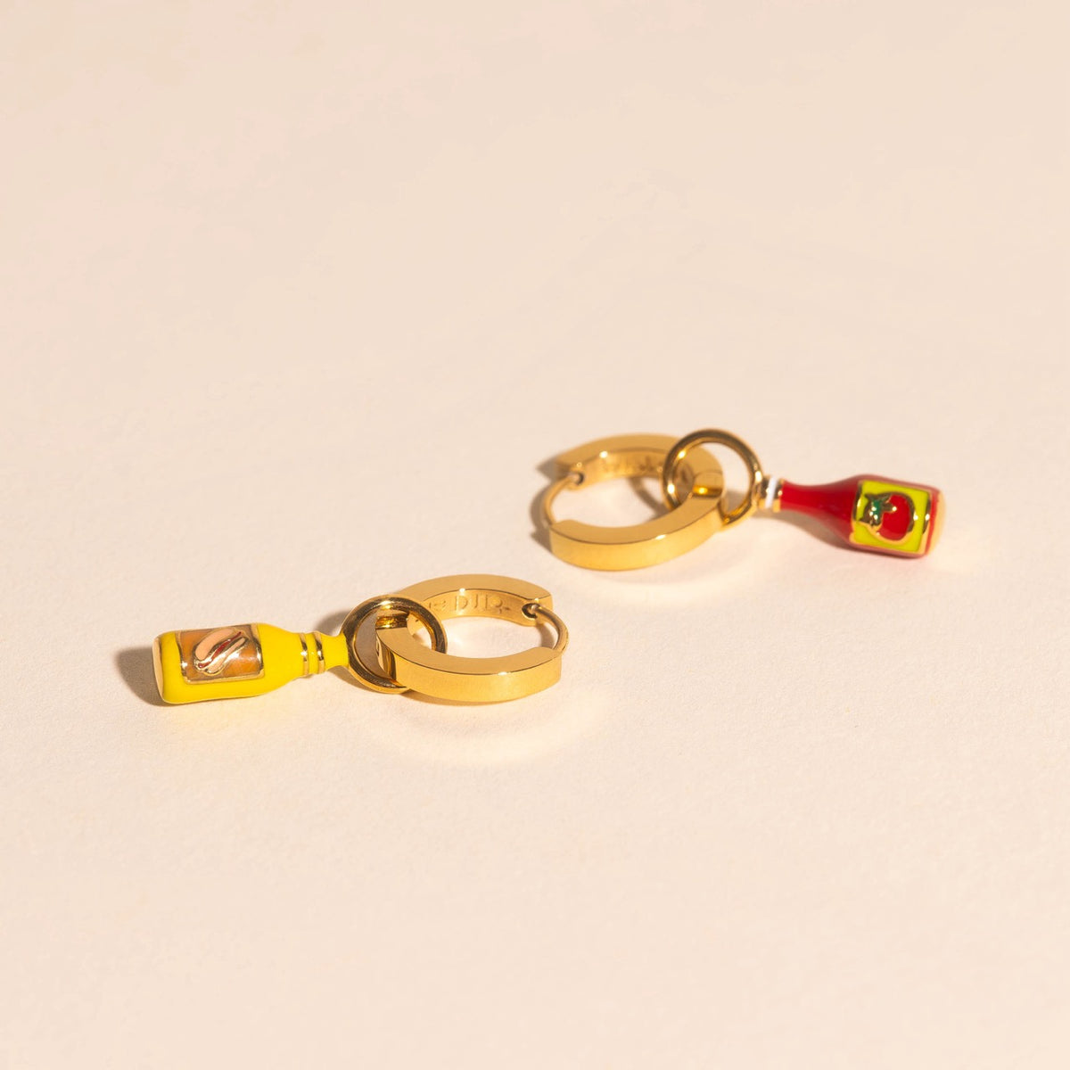 Ketchup & Mustard Huggie Hoop Charms