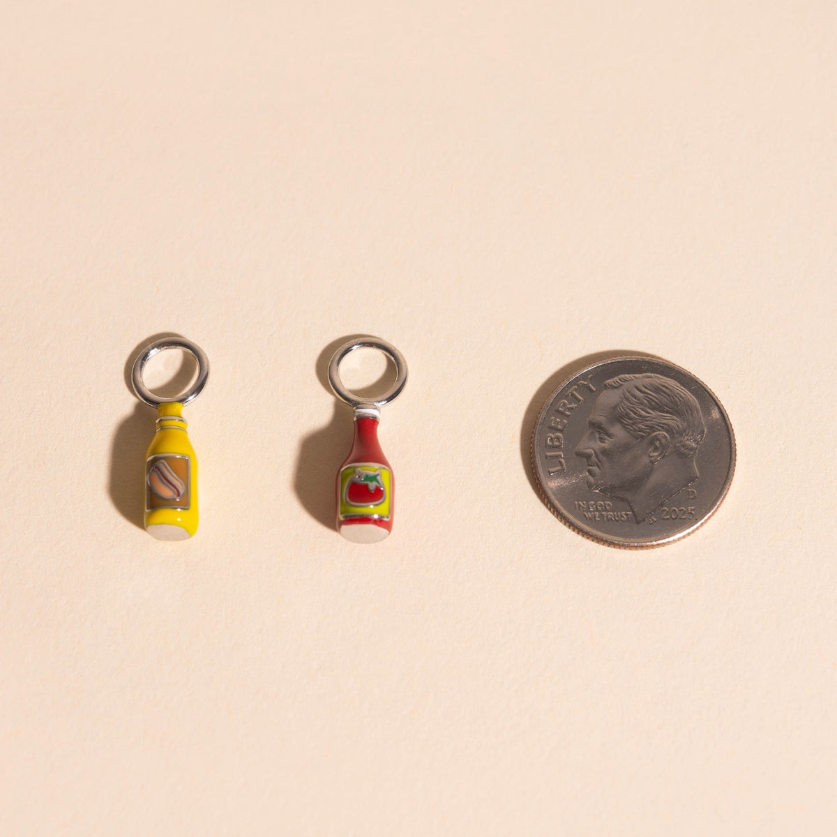 Ketchup & Mustard Huggie Hoop Charms