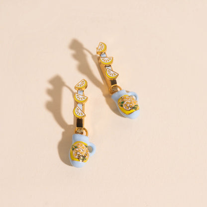 Lemonade Pitcher Huggie Hoop Charms