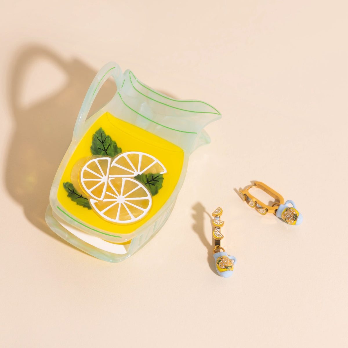 Lemon Slice 3D Huggie Hoop Earrings