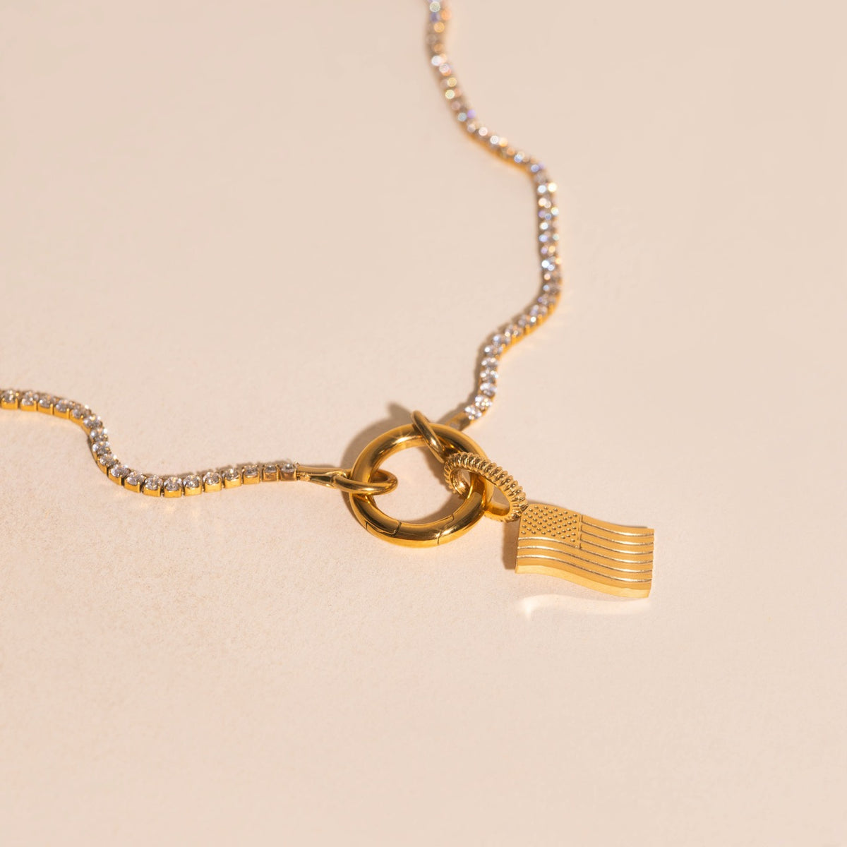 American Flag Necklace Charm