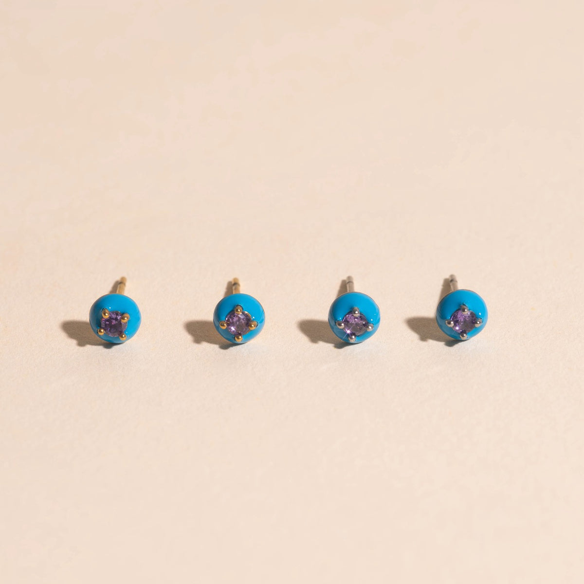 Neon Blue Color Dab Stud Earring