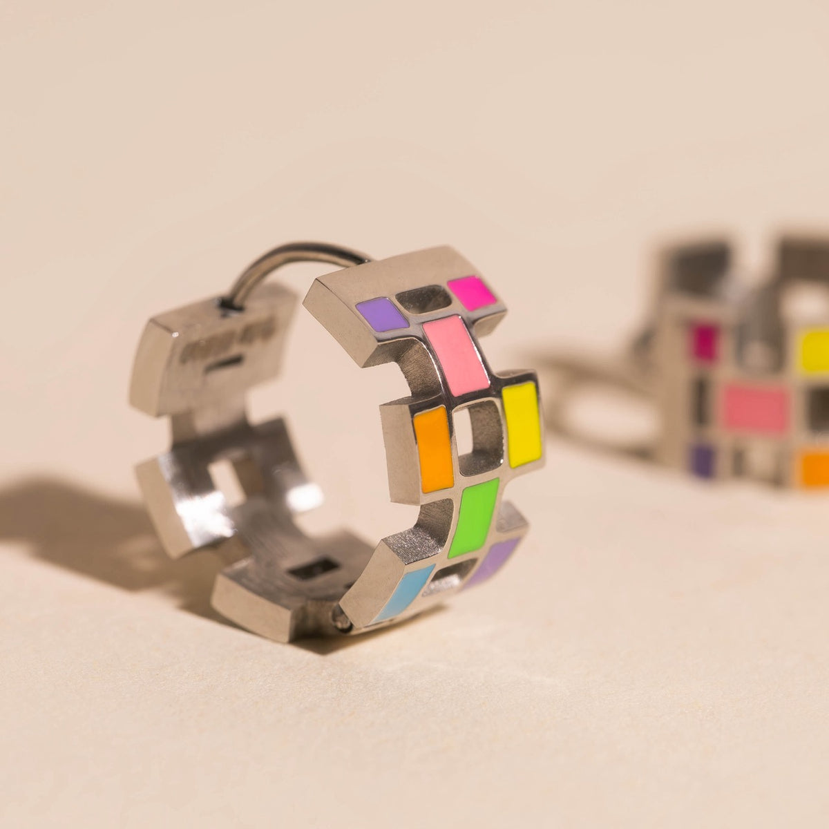 Neon Blanks Super Chunky Huggie Hoop Earrings