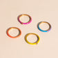Split Color Neon Red & Pink Stacker Ring