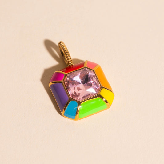 Neon Rainbow Miley Necklace Charm