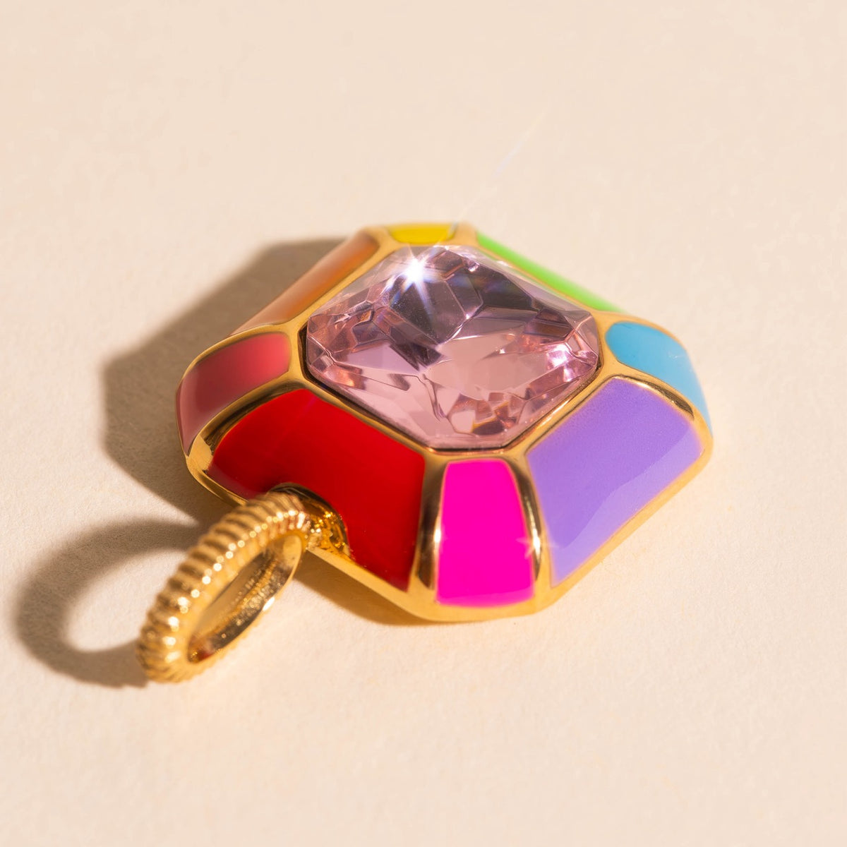 Neon Rainbow Miley Necklace Charm