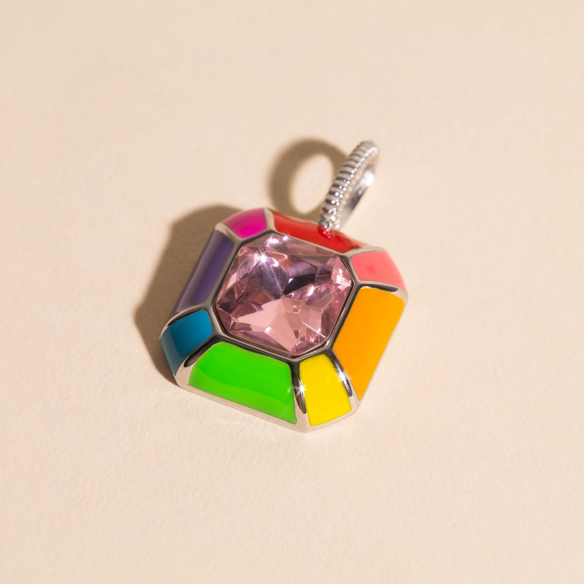 Neon Rainbow Miley Necklace Charm