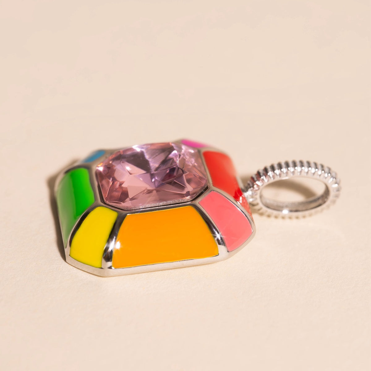 Neon Rainbow Miley Necklace Charm