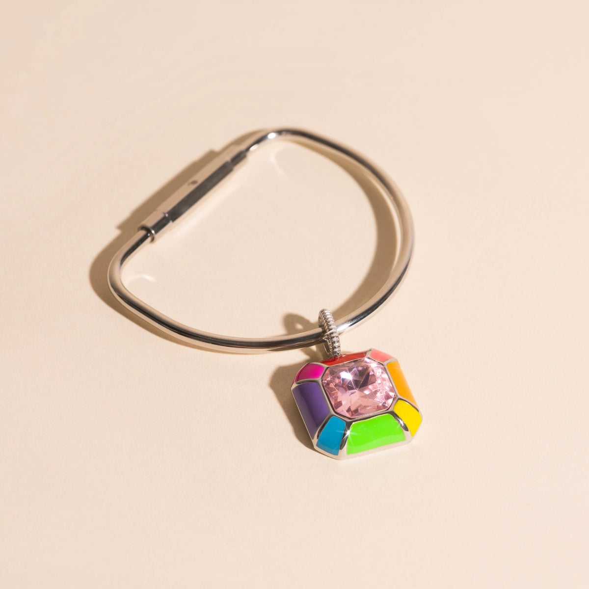 Neon Rainbow Miley Necklace Charm