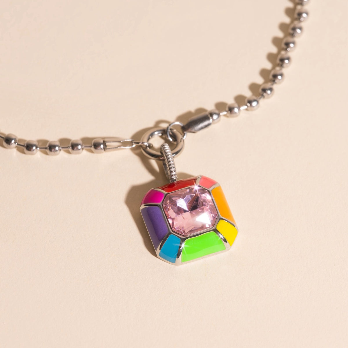 Neon Rainbow Miley Necklace Charm