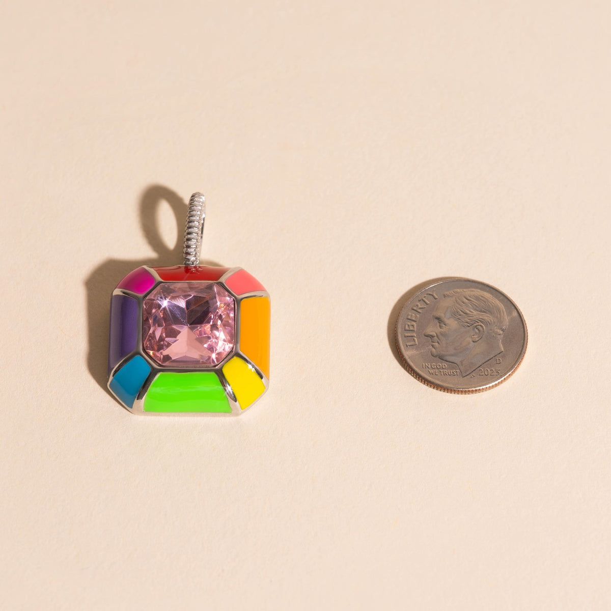 Neon Rainbow Miley Necklace Charm
